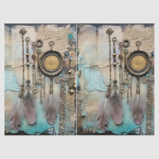 Decoupage BoHo Dreamcatcher Feathers Tissuepapier (Voorkant)