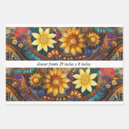 Decoupage Boho Floral Drawer Fronts 29x8"  Inpakpapier Vel