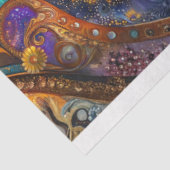 Decoupage Boho Floral Drawer Fronts 29x8"  Tissuepapier (Detail)