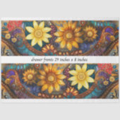 Decoupage Boho Floral Drawer Fronts 29x8"  Tissuepapier (Voorkant)
