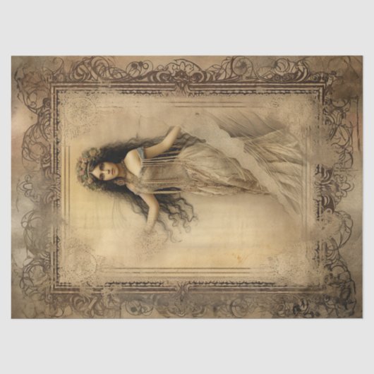 Decoupage  BoHo Gypsy Girl Sepia Tissuepapier (Voorkant)