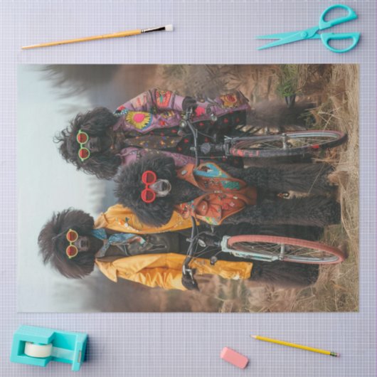 Decoupage Boho Hippie Styled Standard Poedel Tissuepapier (Craft)