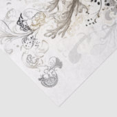 Decoupage Bold Deer Floral Christmas Art Print  Tissuepapier (Detail)