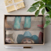 Decoupage Boot-Scootin Western Cowgirls Tissuepapier (Geschenk)
