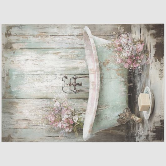 Decoupage  Bord Blue Tub Tissuepapier (Voorkant)