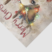 Decoupage Boston Terrier gewei & kerstverlichting Tissuepapier (Detail)