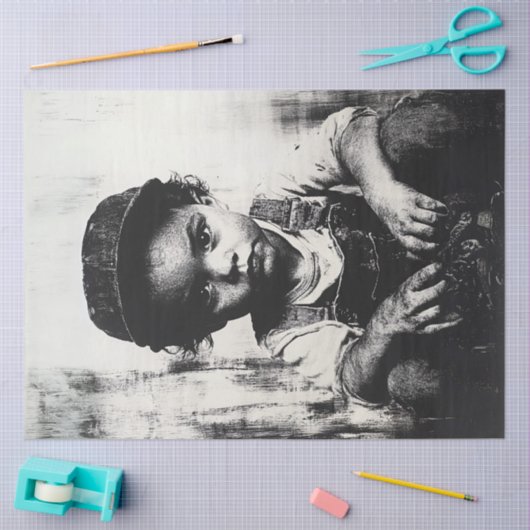 Decoupage Boy De kleine avonturier Tissuepapier (Craft)