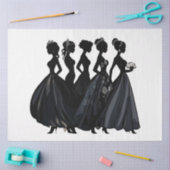 Decoupage Bruids bruiloft Mode Zwart & Grijs Tissuepapier (Craft)