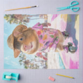 Decoupage Bruin Witte Otter Schaatsen bij Ocean Tissuepapier (Craft)