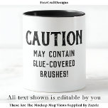 Decoupage Brushes Quote Custom BW04 Funny Craft Mok<br><div class="desc">Dit is geen gewone mok - het is een essentieel onderdeel van een decoupage-crafter! Met de speelse waarschuwing "Voorzichtigheid kan lijm-bedekte borstels bevatten!", is deze minimalistische mok de perfecte thuisbasis voor uw schaar, borstels, pincetten, botmes en andere knutselgereedschappen. Ontworpen met decoupage-enthousiastelingen in gedachten, houdt het uw werkruimte netjes terwijl u...</div>