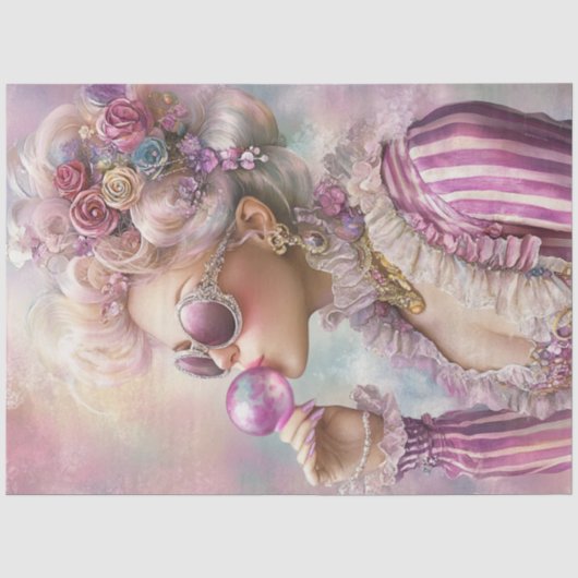 Decoupage Bubble Gum Retro Chic Hete Dagen Zomer Tissuepapier (Voorkant)