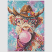 Decoupage Bubblegum Highland Cowgirl  Tissuepapier (Voorkant)