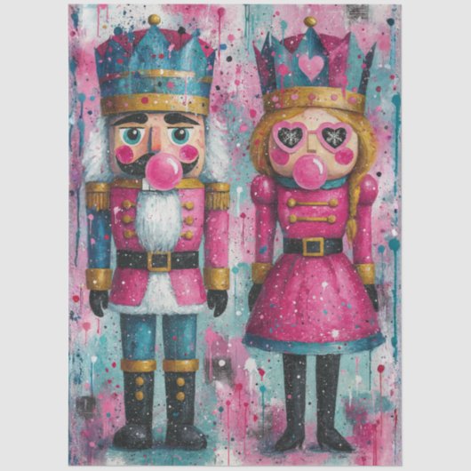 Decoupage Bubblegum Royalty Nutcracker Couple Tissuepapier (Voorkant)