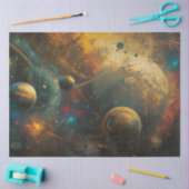 Decoupage Buitenste Ruimte Sterren Planeten Tissuepapier (Craft)