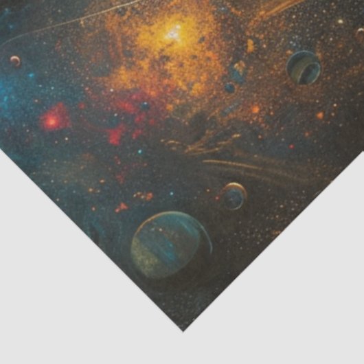 Decoupage Buitenste Ruimte Sterren Planeten Tissuepapier (Detail)