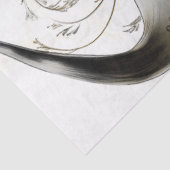 Decoupage Bull Skull  Art Nouveau Bloemen Tissuepapier (Detail)