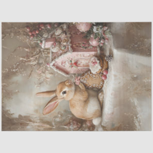 Decoupage Bunny viert Pasen & Kerstmis Tissuepapier