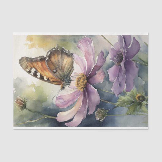 Decoupage Butterfly on Cosmos Tissuepapier (Voorkant)