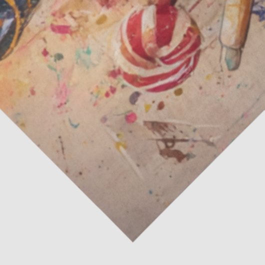 Decoupage Candy Nutcracker Ted Red Jacket  Tissuepapier (Detail)