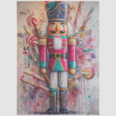 Decoupage Candy Nutcracker Ted Red Jacket  Tissuepapier (Voorkant)