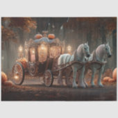 Decoupage Carriage Elegant White Horses Herfst Tissuepapier (Voorkant)