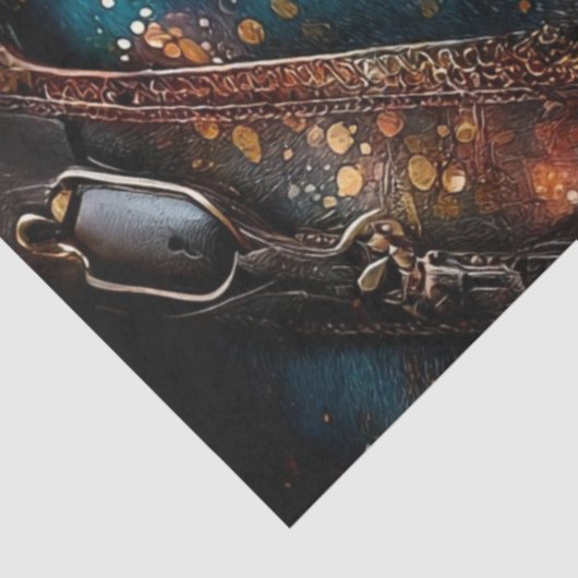 Decoupage Celestial Bronze Patina Horse Steampunk Tissuepapier (Detail)