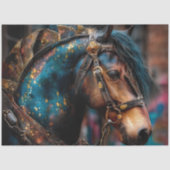 Decoupage Celestial Bronze Patina Horse Steampunk Tissuepapier (Voorkant)