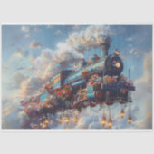 Decoupage  Celestial Express Vliegtrein Tissuepapier (Voorkant)