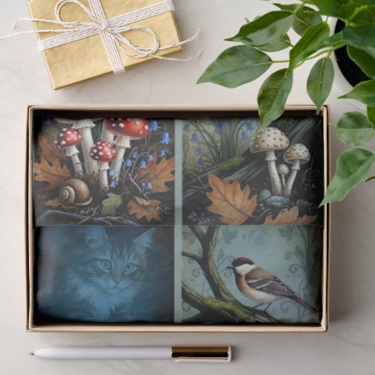 Decoupage Celestial Kitten Tissuepapier (Geschenk)