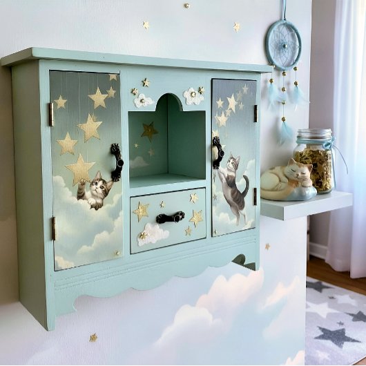 Decoupage Celestial Kitten Tissuepapier