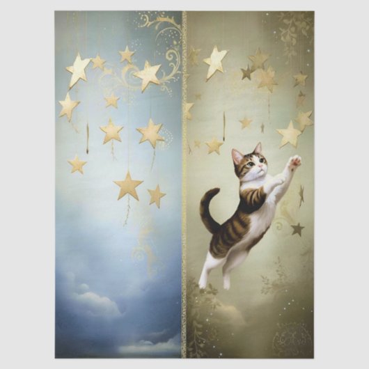 Decoupage Celestial Kitten Tissuepapier (Voorkant)