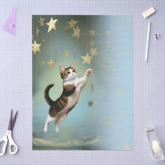 Decoupage Celestial Kitten Tissuepapier (Craft)