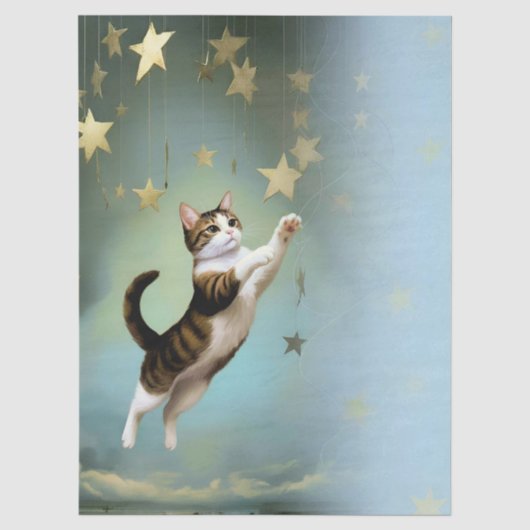 Decoupage Celestial Kitten Tissuepapier (Voorkant)
