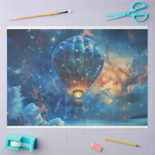 Decoupage Celestial Night Sky Hete Luchtballon Tissuepapier (Craft)