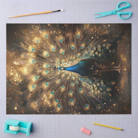 Decoupage Celestial Peacock Regal Elegance Tissuepapier (Craft)