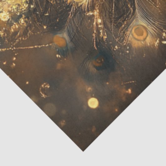 Decoupage Celestial Peacock Regal Elegance Tissuepapier (Detail)