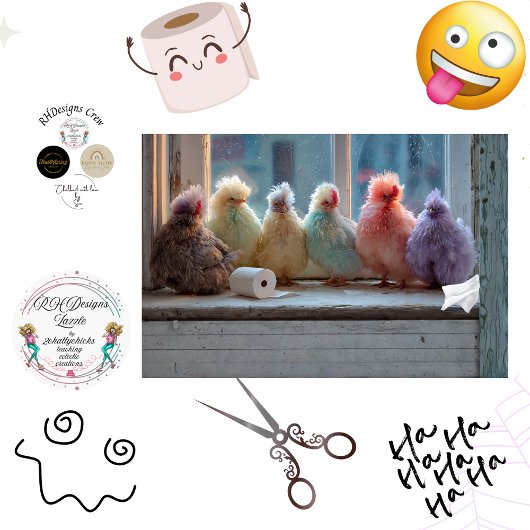 Decoupage Chicken Shenanigans Tissue Humor Tissuepapier