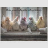 Decoupage Chicken Window Seat Tissue Humor  Tissuepapier (Voorkant)