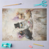 Decoupage  Chicks Tea Party Pastelkleuren Tissuepapier (Craft)