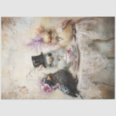 Decoupage  Chicks Tea Party Pastelkleuren Tissuepapier (Voorkant)