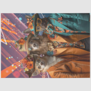 Decoupage Chihuahua, Lab & Pit Kleurrijke Kleding Tissuepapier