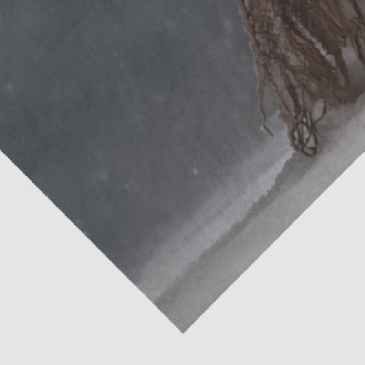 Decoupage Child & Snowman Winter Scene Tissuepapier (Detail)