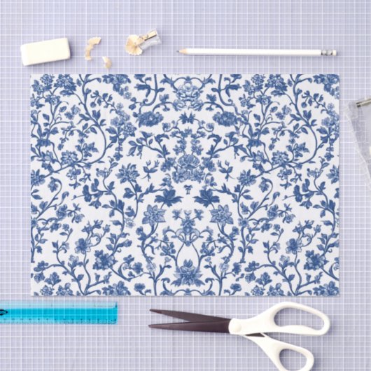 Decoupage Chinoiserie Blue Floral Tissuepapier (Craft)