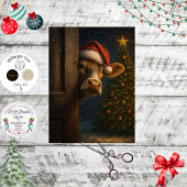 Decoupage Christmas Cow Wall Art  Tissuepapier