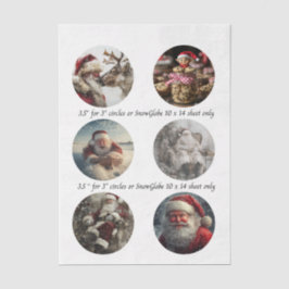 Decoupage Christmas Designs for Snow Globe 3.5" Tissuepapier