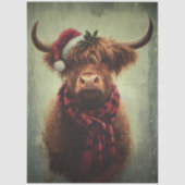 Decoupage Christmas Highland Rustic Holiday Cheer Tissuepapier (Voorkant)