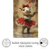 Decoupage Christmas Hippo Ballerina Whimsical Tissuepapier