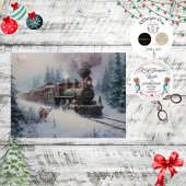 Decoupage Christmas Nostalgic Steam Engine Train Tissuepapier