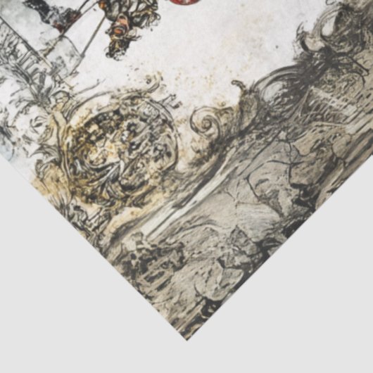 Decoupage  Circus Carrousel Poster Thema Tissuepapier (Detail)