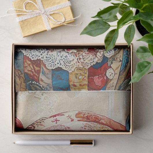 Decoupage Circus Meisje Clown Jester Tissuepapier (Geschenk)